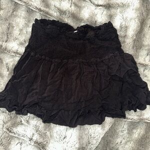 girls x-large Black ruffle skirt with stretchy waistband